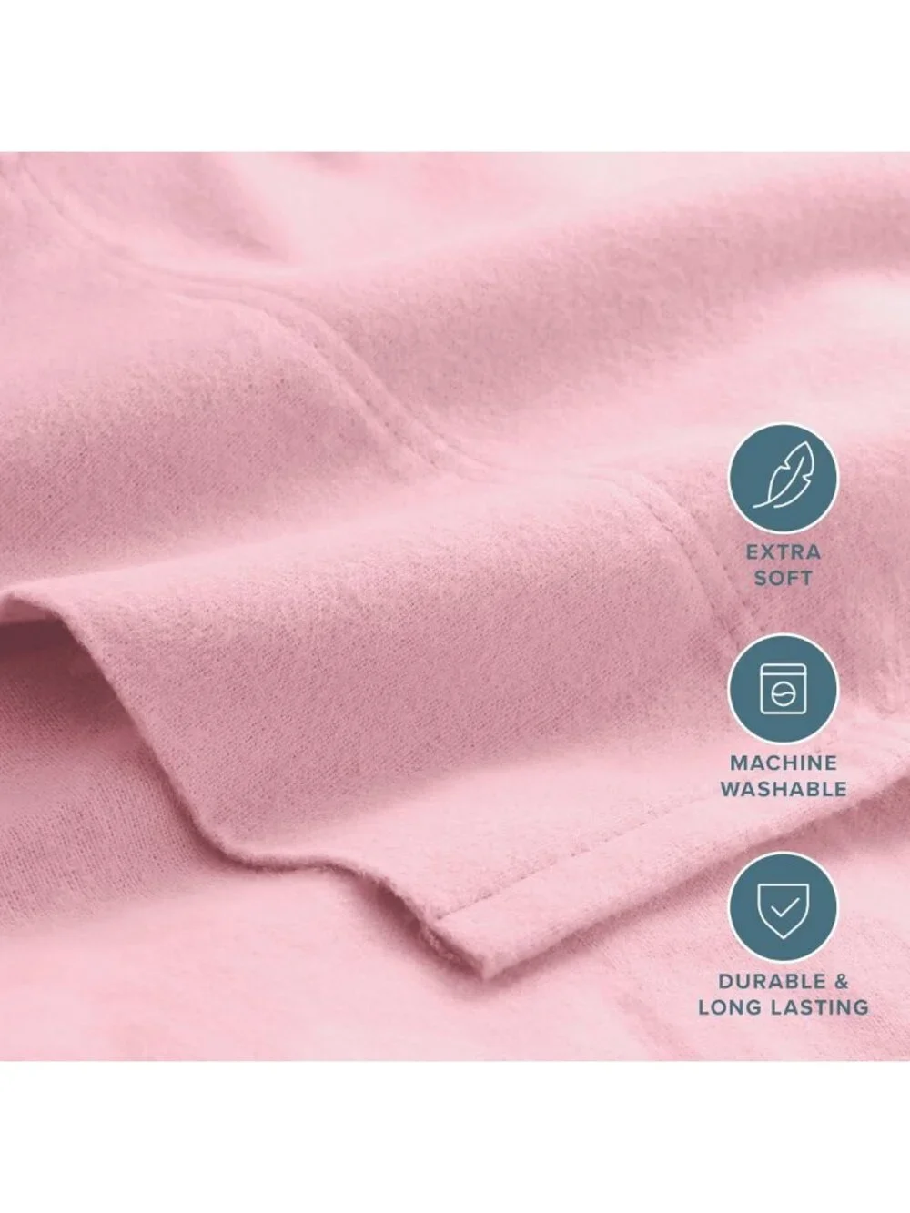 Soft Cotton Flannel Sheet Set Twin XL - Heavyweight, Double Brushed, Deep